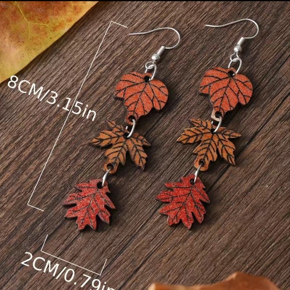 Autumn Leaf Dangle Earrings - Picture 6 of 6